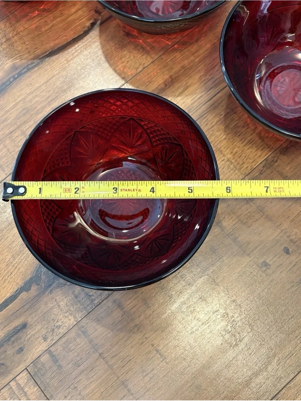Set of 5 Cristal D'Arques Durand Antique Ruby Red 5.75” Salad Dessert Bowls